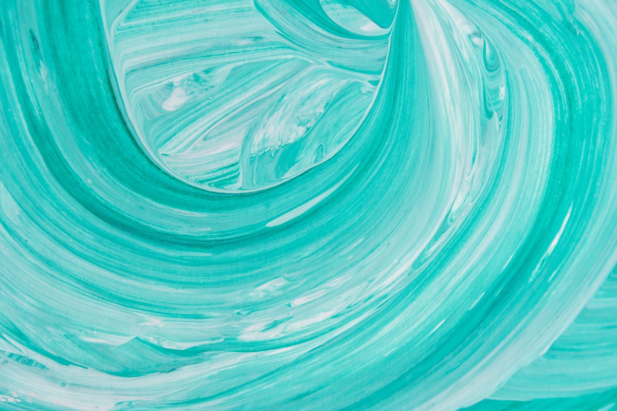 swirly green white aqua abstract painted background